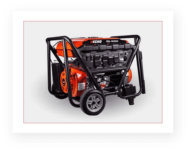 A picture of an orange and black generator.