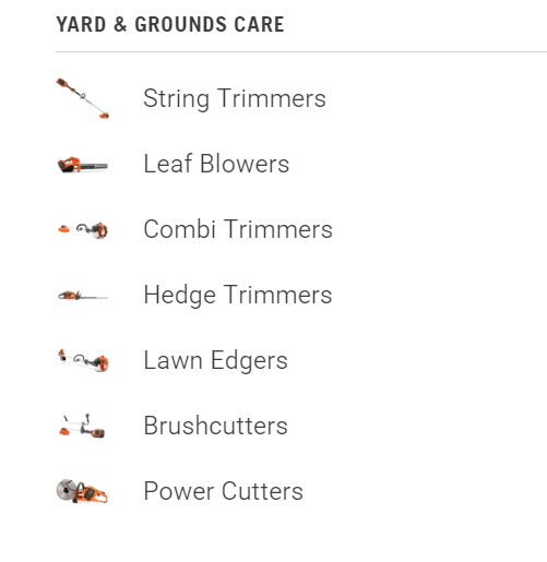 A bunch of different types of lawn mowers.